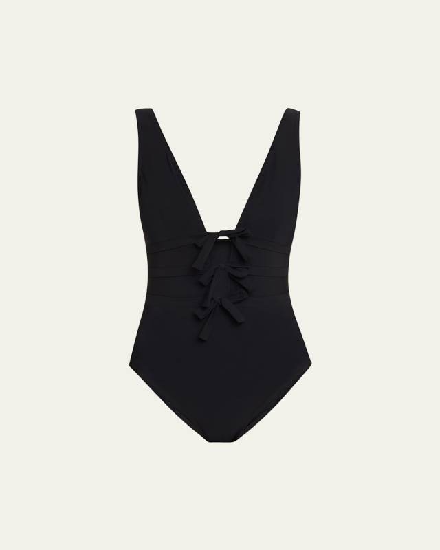 Lenora V-Neck One-Piece Swimsuit